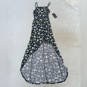 No Boundaries Floral Juniors Sleeveless Dress With Wrap Skirt Size Extra Small